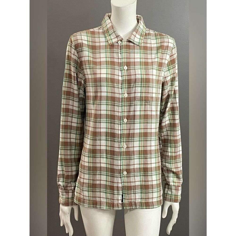 Todd Snyder Brown, Green & White Plaid Button-Down Shirt Size XS